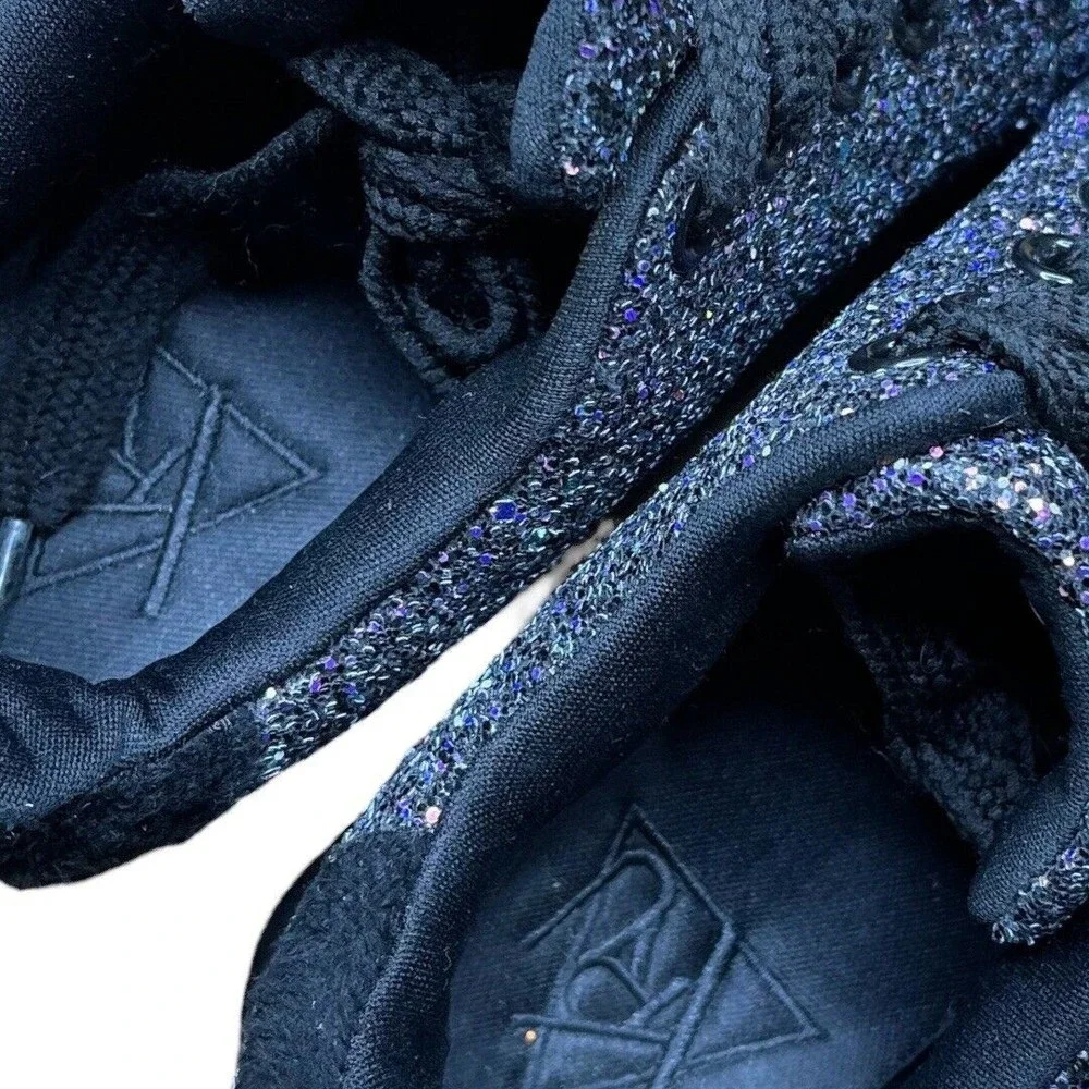 N.Y.L.A. Black Glitter Platform Sneakers - Picture 7 of 9